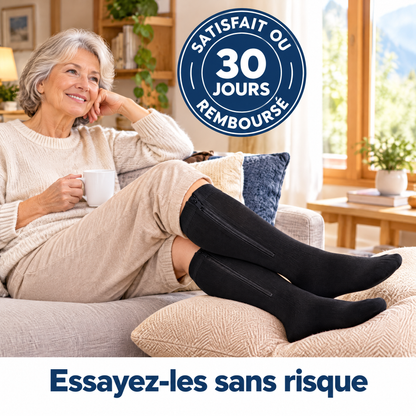 Bas de Compression Zippés – Jambes Légères et Confortables