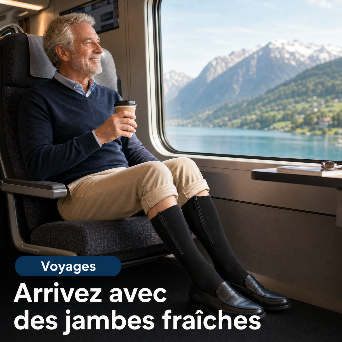 Bas de Compression Zippés – Jambes Légères et Confortables