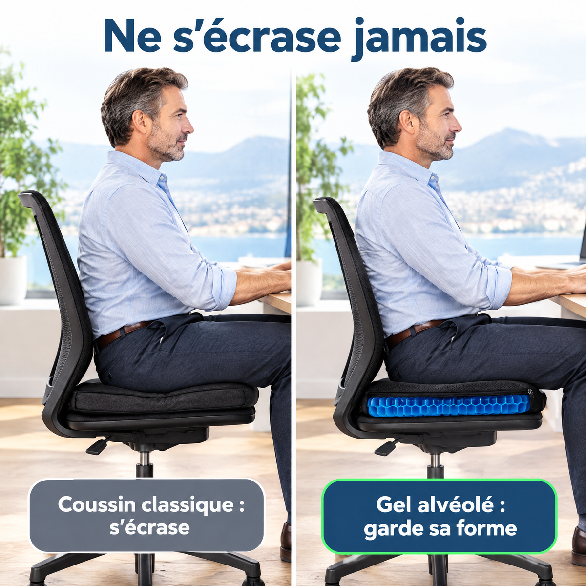Coussin Gel Confort – Soulagement Instantané & Assise Durable