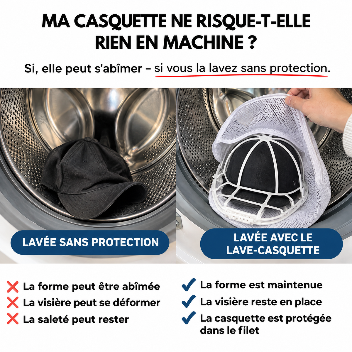 Lave-Casquette – Vos casquettes propres en machine, sans perdre leur forme