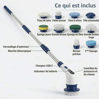 Brosse Nettoyante Spin Pro – Offrez à vos surfaces un nettoyage rapide