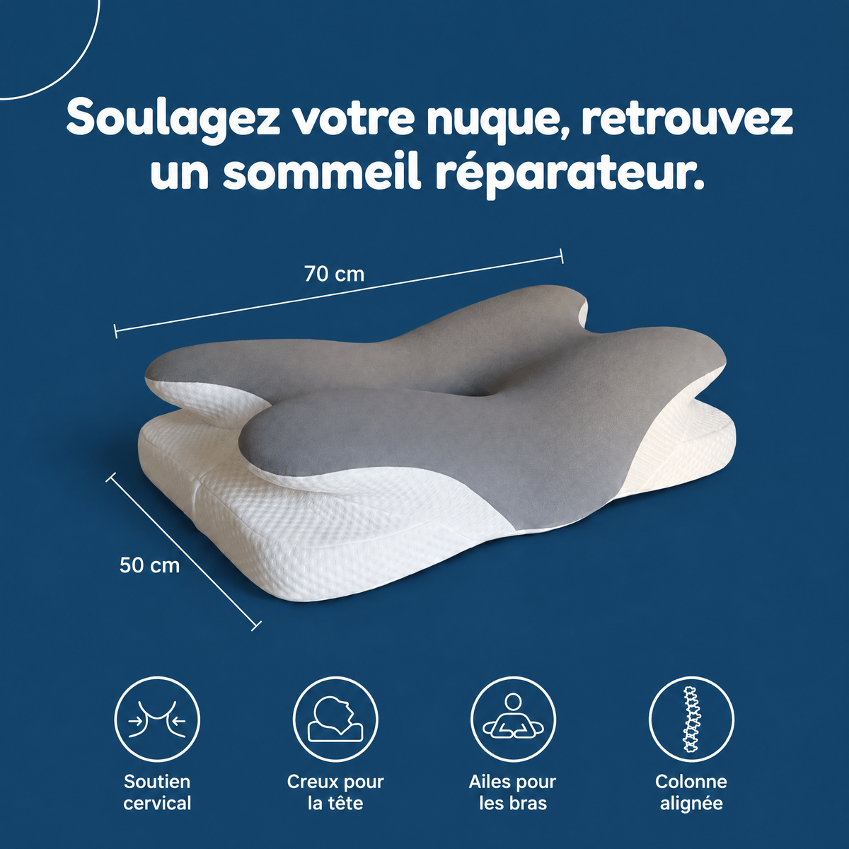 Oreiller CerviRelax – Soulagez vos cervicales et dormez sans douleur