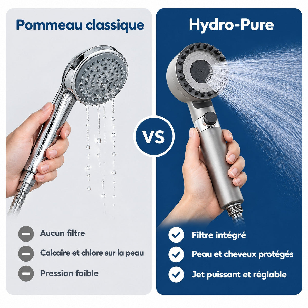Hydro-Pure – Une eau filtrée pour une peau et des cheveux plus doux