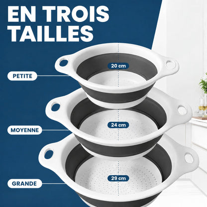 FlexiPass – 3 passoires qui se rangent à plat, fini les placards encombrés